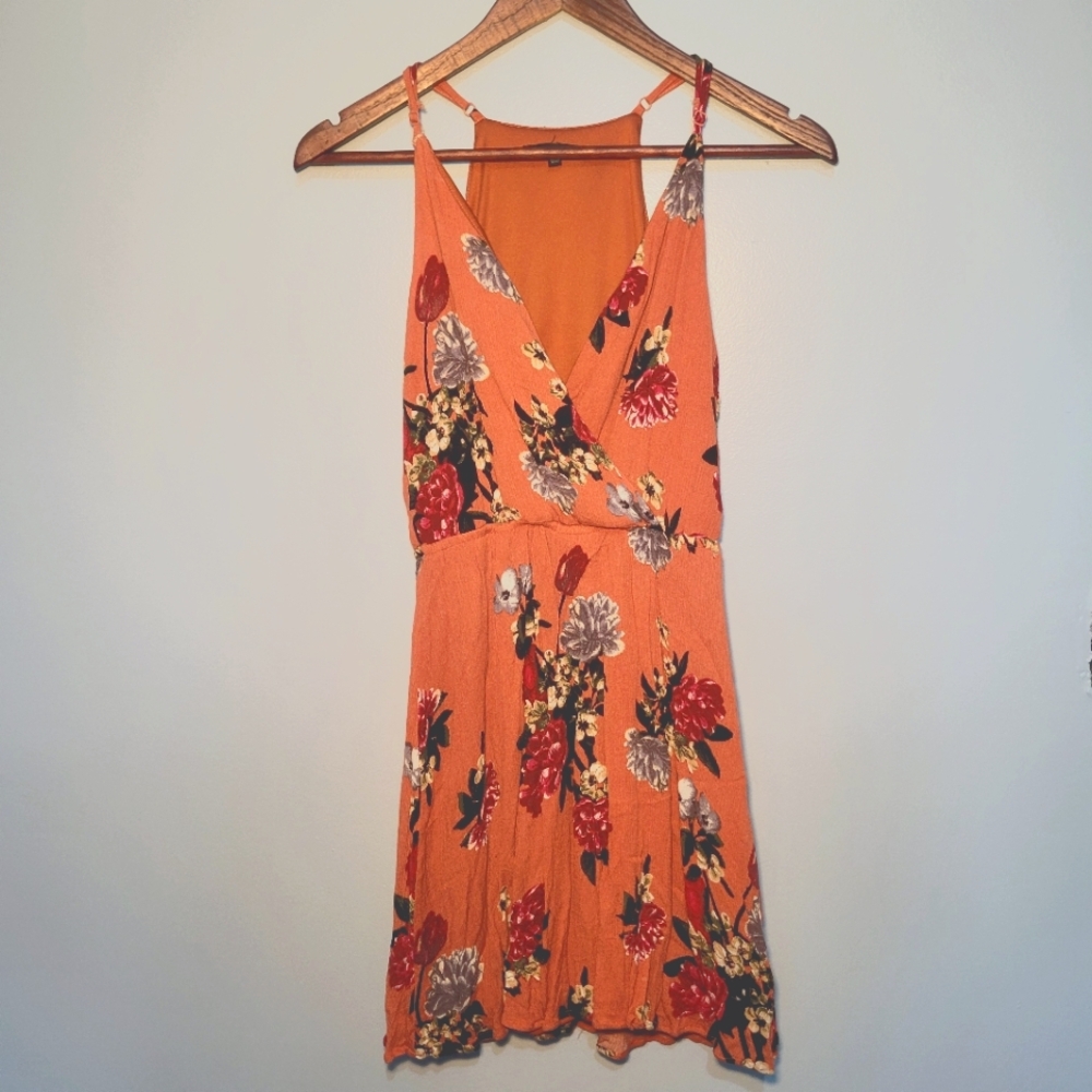 Staccato Womens Floral Dress Size Small Adjustable Straps Rust/Burnt Orange